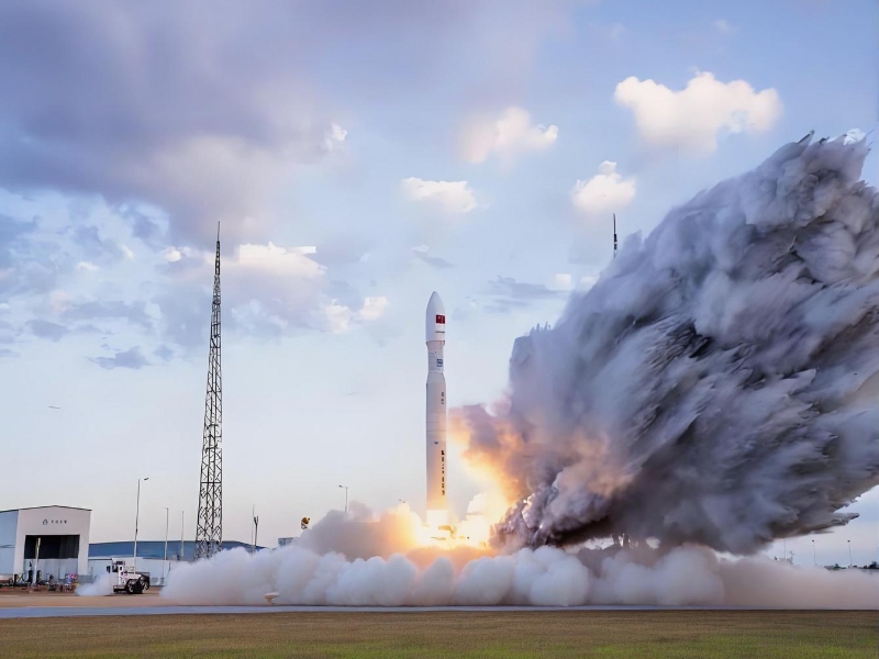 混肼50火箭發(fā)射升空現(xiàn)場